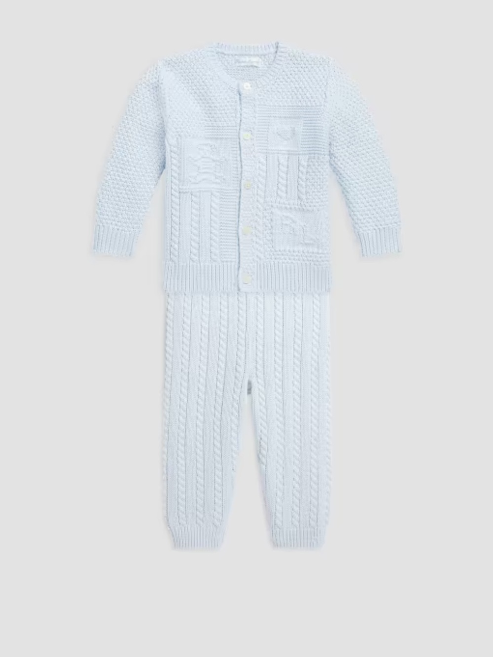 Ralph Lauren Baby Light Blue Knit Pajama Set 18-24 months